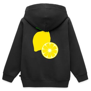 Lemon fruit - Kinder Premium Organic Zip Hoodie - Schwarz - Hinten - AI Model Kid Male (0cm)