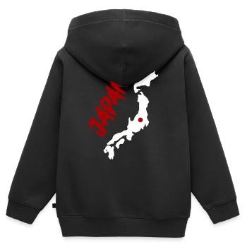 japan - Kinder Premium Organic Zip Hoodie - Schwarz - Hinten - AI Model Kid Male (0cm)