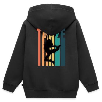 Dancing Dance Music - Kinder Premium Organic Zip Hoodie - Schwarz - Hinten - AI Model Kid Male (0cm)