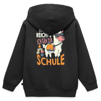 Schulkind Einschulung Mir reicht's Kita Schule - Kinder Premium Organic Zip Hoodie - Schwarz - Hinten - AI Model Kid Male (0cm)