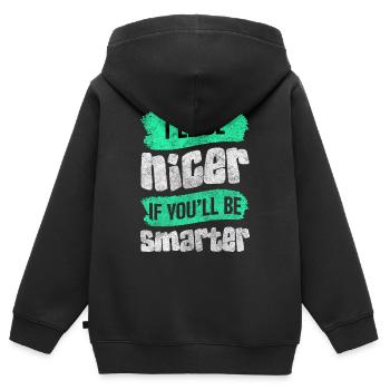 Black Humor Idiots Irony Boyfriend - Kids Premium Organic Zip-up Hoodie - black - Back - AI Model Kid Male (0cm)
