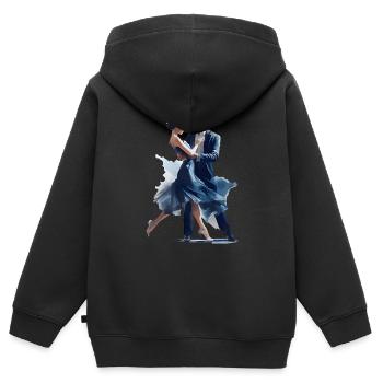 Tanzsport ist eine kreative Ausdrucksform - Kinder Premium Organic Zip Hoodie - Schwarz - Hinten - AI Model Kid Male (0cm)