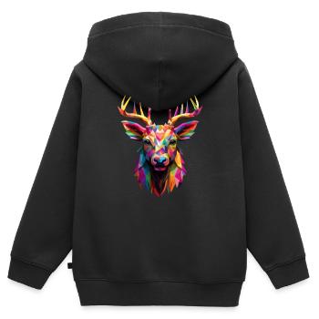 Colorful deer antlers - Kids Premium Organic Zip-up Hoodie - black - Back - AI Model Kid Male (0cm)
