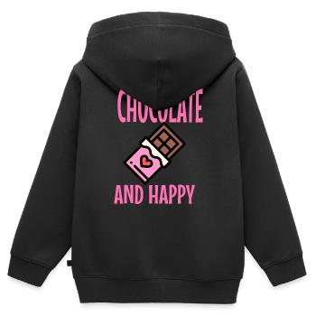Schokolade und Glück: Eine himmlische Kombination - Kinder Premium Organic Zip Hoodie - Schwarz - Hinten - AI Model Kid Male (0cm)