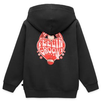 Feeling Groovy Retro Style Weihnachtsweihnachtsmann - Kinder Premium Organic Zip Hoodie - Schwarz - Hinten - AI Model Kid Male (0cm)