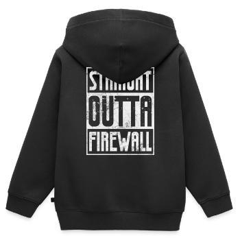 Straight outta firewall Network administrator - Kinder Premium Organic Zip Hoodie - Schwarz - Hinten - AI Model Kid Male (0cm)