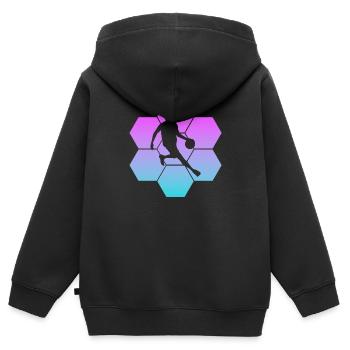 basketball streetball - Kinder Premium Organic Zip Hoodie - Schwarz - Hinten - AI Model Kid Male (0cm)