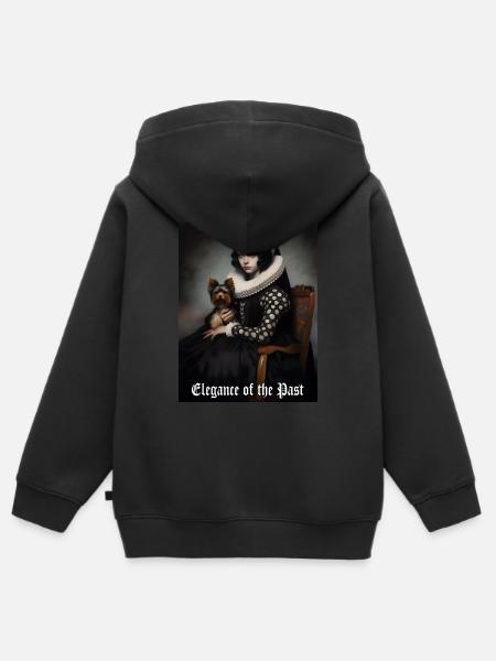 Klassische Eleganz - Kinder Premium Organic Zip Hoodie - Schwarz