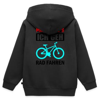 J’en ai assez du vélo - Sweat Premium à capuche zippé enfant bio - noir - Dos - AI Model Kid Male (0cm)