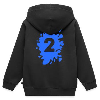 Klecks 2 - Kinder Premium Organic Zip Hoodie - Schwarz - Hinten - AI Model Kid Male (0cm)