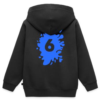 Klecks 6 - Kinder Premium Organic Zip Hoodie - Schwarz - Hinten - AI Model Kid Male (0cm)
