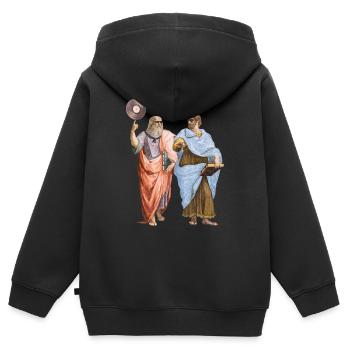 The Philosophers - Kinder Premium Organic Zip Hoodie - Schwarz - Hinten - AI Model Kid Male (0cm)