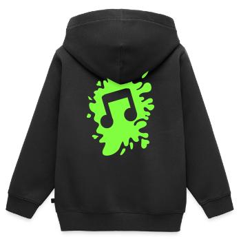 Musiknote Klecks - Kinder Premium Organic Zip Hoodie - Schwarz - Hinten - AI Model Kid Male (0cm)
