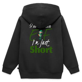 I'm not an elf i'm just short - Kids Premium Organic Zip-up Hoodie - black - Back - AI Model Kid Male (0cm)
