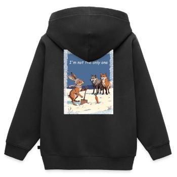 Prüfung des Schicksals - Kinder Premium Organic Zip Hoodie - Schwarz - Hinten - AI Model Kid Male (0cm)