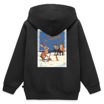 Prüfung des Schicksals - Kinder Premium Organic Zip Hoodie - Schwarz - Hinten - AI Model Kid Male (0cm)