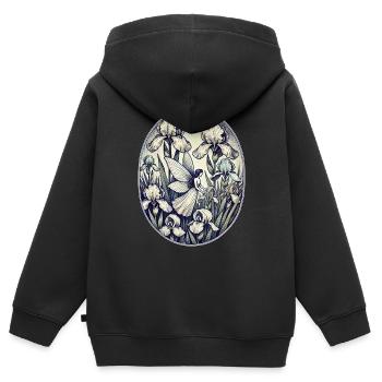 Iris-Fee - Kinder Premium Organic Zip Hoodie - Schwarz - Hinten - AI Model Kid Male (0cm)