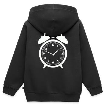 réveille-matin - Sweat Premium à capuche zippé enfant bio - noir - Dos - AI Model Kid Male (0cm)