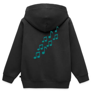 Musik Noten - Kinder Premium Organic Zip Hoodie - Schwarz - Hinten - AI Model Kid Male (0cm)