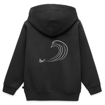 wave - Kids Premium Organic Zip-up Hoodie - black - Back - AI Model Kid Male (0cm)