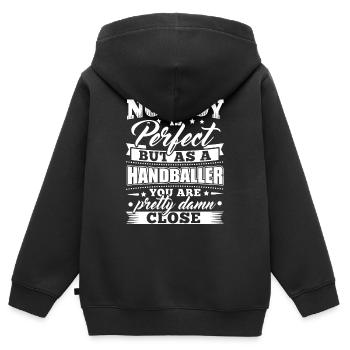 shirt handball drôle de handball Y'a personne de parfait - Sweat Premium à capuche zippé enfant bio - noir - Dos - AI Model Kid Male (0cm)