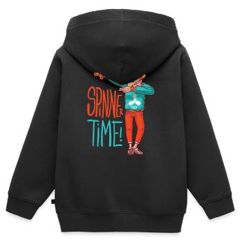 boy Spinner avec capuchon fait bouger dub - Sweat Premium à capuche zippé enfant bio - noir - Dos - AI Model Kid Male (0cm)
