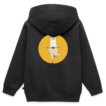 Lamasté - Sweat Premium à capuche zippé enfant bio - noir - Dos - AI Model Kid Male (0cm)