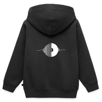 Musik Schallplatte Vintage - Kinder Premium Organic Zip Hoodie - Schwarz - Hinten - AI Model Kid Male (0cm)