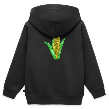 Maïs - maïs en épi - Sweat Premium à capuche zippé enfant bio - noir - Dos - AI Model Kid Male (0cm)