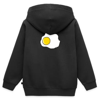Oeuf au plat - oeufs - Sweat Premium à capuche zippé enfant bio - noir - Dos - AI Model Kid Male (0cm)
