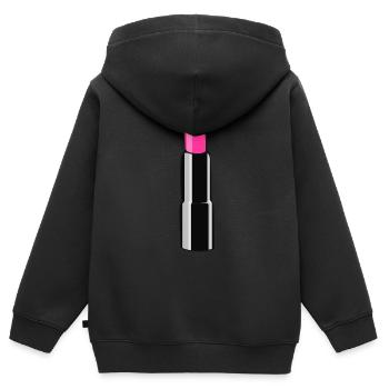 Lippenstift - Kinder Premium Organic Zip Hoodie - Schwarz - Hinten - AI Model Kid Male (0cm)