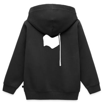 drapeau - Sweat Premium à capuche zippé enfant bio - noir - Dos - AI Model Kid Male (0cm)