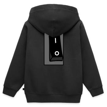 Schalter - Kinder Premium Organic Zip Hoodie - Schwarz - Hinten - AI Model Kid Male (0cm)