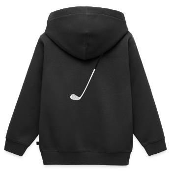 Golfschläger - Geschenk - Kinder Premium Organic Zip Hoodie - Schwarz - Hinten - AI Model Kid Male (0cm)