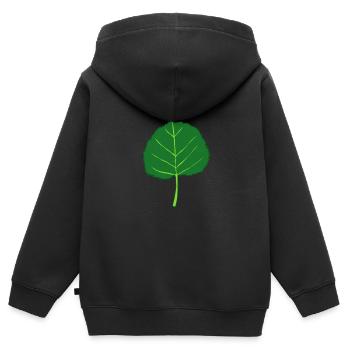 Linde - Baum - Blatt - Kinder Premium Organic Zip Hoodie - Schwarz - Hinten - AI Model Kid Male (0cm)