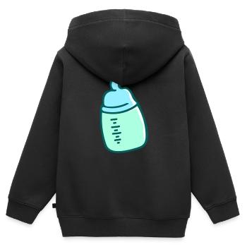 Babyflasche - Kinder Premium Organic Zip Hoodie - Schwarz - Hinten - AI Model Kid Male (0cm)