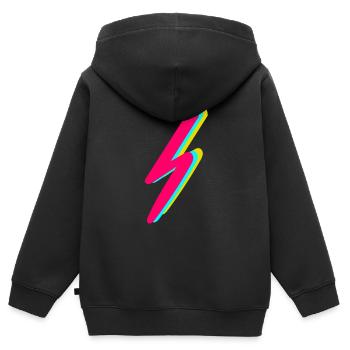 Blitz - Kinder Premium Organic Zip Hoodie - Schwarz - Hinten - AI Model Kid Male (0cm)