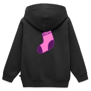 Chaussette - Bébé - Douce - Sweat Premium à capuche zippé enfant bio - noir - Dos - AI Model Kid Male (0cm)