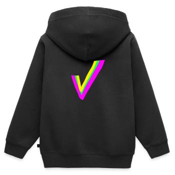 Haken Symbol - Kinder Premium Organic Zip Hoodie - Schwarz - Hinten - AI Model Kid Male (0cm)