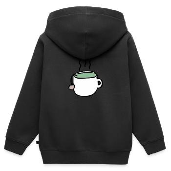 Tee - Kinder Premium Organic Zip Hoodie - Schwarz - Hinten - AI Model Kid Male (0cm)
