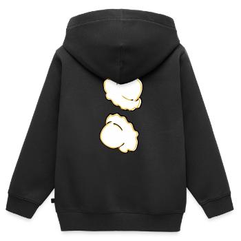 Maïs soufflé - Sweat Premium à capuche zippé enfant bio - noir - Dos - AI Model Kid Male (0cm)