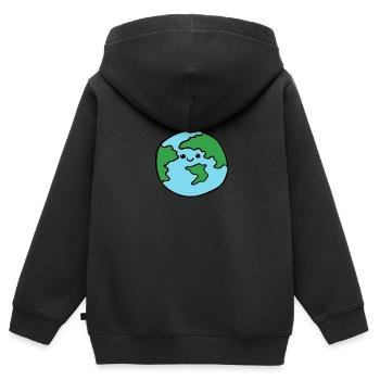 Monde - Sweat Premium à capuche zippé enfant bio - noir - Dos - AI Model Kid Male (0cm)