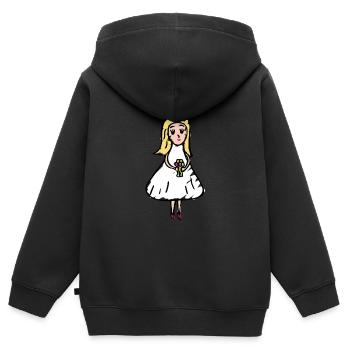 Zeichnung - Braut - Kinder Premium Organic Zip Hoodie - Schwarz - Hinten - AI Model Kid Male (0cm)