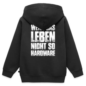 Wenn das Leben nicht so Hardware - Admin - Kinder Premium Organic Zip Hoodie - Schwarz - Hinten - AI Model Kid Male (0cm)