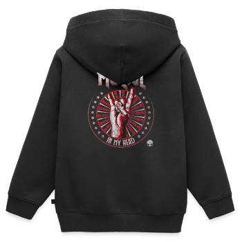 Metal In My Head - Sweat Premium à capuche zippé enfant bio - noir - Dos - AI Model Kid Male (0cm)