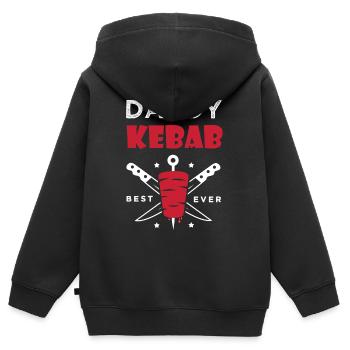 Papa Kebab Geschenk Papa Koch bester Kebab - Kinder Premium Organic Zip Hoodie - Schwarz - Hinten - AI Model Kid Male (0cm)