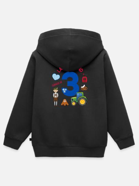 Lausbua und 3 - Kinder Premium Organic Zip Hoodie - Schwarz