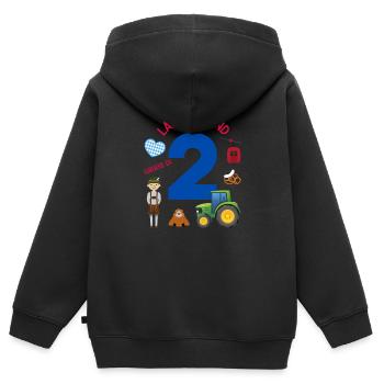 Lausbua und 2 - Kinder Premium Organic Zip Hoodie - Schwarz - Hinten - AI Model Kid Male (0cm)