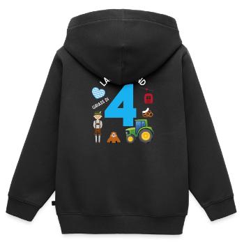 Lausbua und 4 - Kinder Premium Organic Zip Hoodie - Schwarz - Hinten - AI Model Kid Male (0cm)