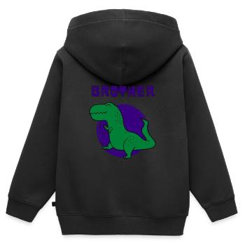 Geschenk für großen Bruder - Großer Bruder - Kinder Premium Organic Zip Hoodie - Schwarz - Hinten - AI Model Kid Male (0cm)